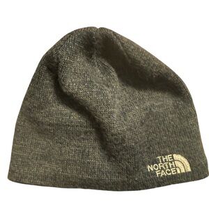 The North Face Beanie Tan Blue Woven Knit